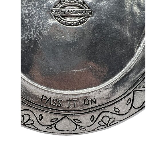 Vtg Carson Slatesmetal Pewter Pass It On Friendship Angels Plate - Picture 9 of 9